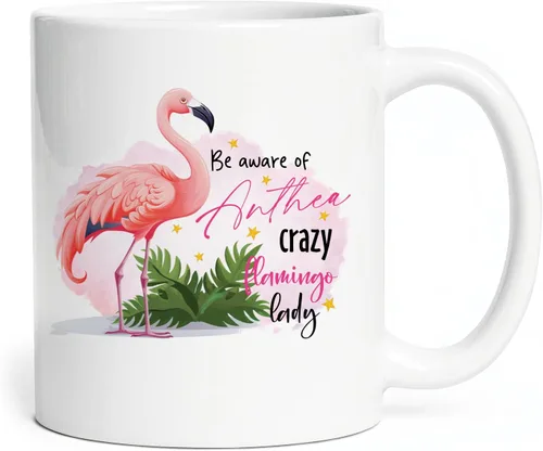 Miniatura 15 de Taza de flamenco personalizada 2023, Flock Of Flamingo Mug para cumpleaños de los amantes del flamenco, taza de café personalizada de flamenco