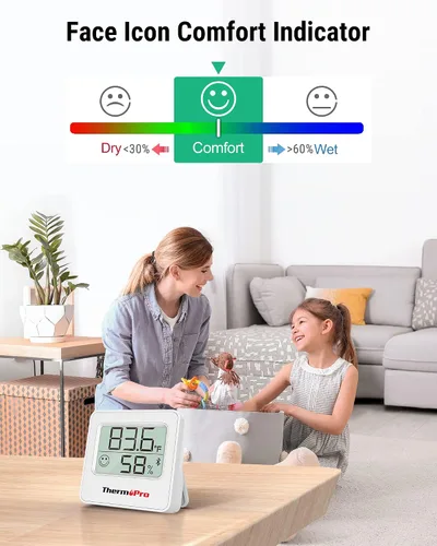 Miniatura 6 de ThermoPro TP357 - Termómetro higrómetro digital para interiores de 260 pies, termómetro Bluetooth medidor de humedad con aplicación inteligente