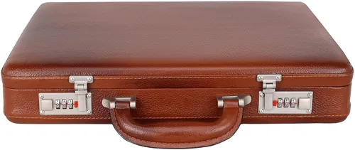 Miniatura 12 de DA LV - Maletín de cuero de grano completo para hombre, bolsa para laptop de negocios, bolsa de cuero hecha a mano importada, adjunta, regalos