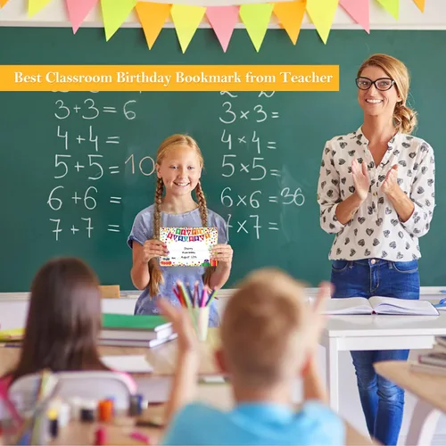 Miniatura 4 de FaCraft Certificados de cumpleaños para el aula de los niños – 36 piezas de confeti de feliz cumpleaños certificados para estudiantes de profesores