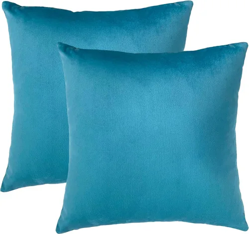 Miniatura 12 de RELY+ Paquete de 2 fundas de almohada de terciopelo de 18 x 18 pulgadas, suaves, acogedoras, lisas, decorativas, fundas de cojín de lujo para sofá