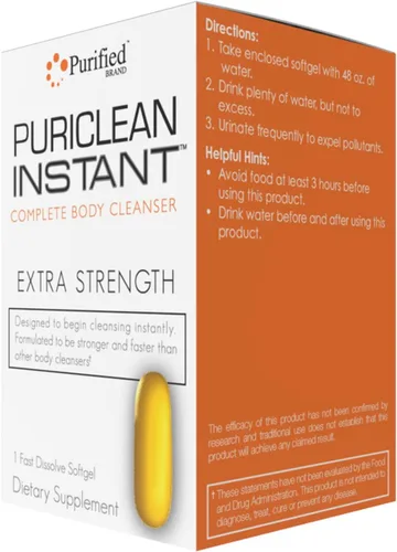 Wellgenix Puriclean Limpiador corporal instantáneo completo, 1 gel suave de acción rápida, desintoxicación de limpieza de hierbas extra fuerte,