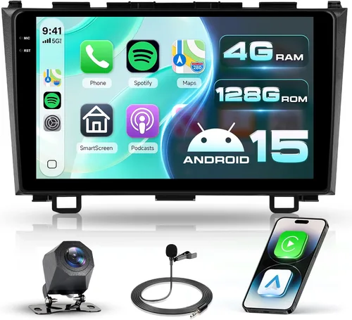Miniatura 9 de Estéreo de coche Android 2G+64G para Honda CRV 2007-2011 con Carplay inalámbrico/Android Auto con navegación GPS WiFi, pantalla táctil de 9