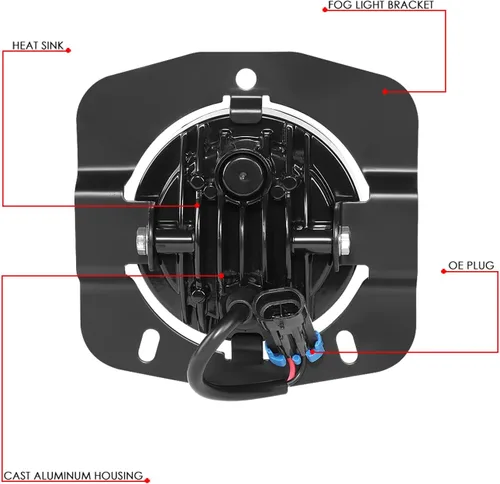 Miniatura 6 de DNA MOTORING FL-HAY-016-CH - Par de luces antiniebla reflectoras LED completas compatibles con Kenworth T680 2011-2022, carcasa cromada Cromado