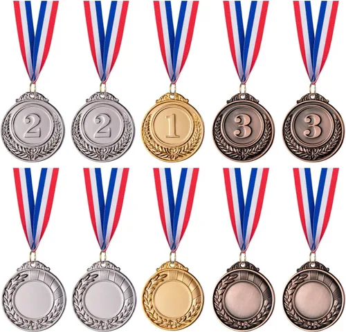 Miniatura 3 de Favide 24 medallas de oro y plata de bronce, medallas ganadoras de premios de oro y plata para competiciones, fiestas, estilo olímpico, 2 pulgadas