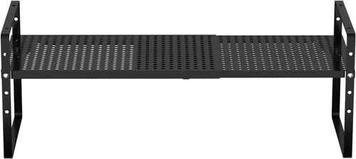 Miniatura 9 de Redrubbit Estante de almacenamiento ampliable para gabinete, altura ajustable, de metal de acero, organizador de encimeras de cocina, estante
