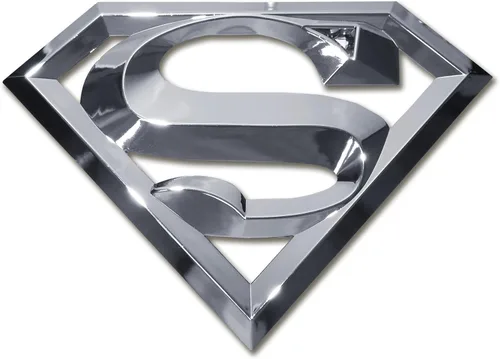 Miniatura 12 de Elektroplate Emblema de DC Comics Superman con licencia oficial, todo de metal negro para autos, camiones y todos los vehículos Ajuste universal