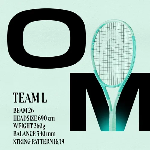 Miniatura 3 de HEAD Boom Team L Tennis Racquet Strung Mid Tension with Velocity 16G String