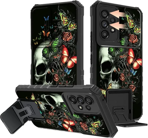 Miniatura 76 de Rossy Funda para Samsung Galaxy S22 Ultra para Samsung S22 Ultra con cubierta deslizante para cámara con función atril, funda híbrida de doble capa