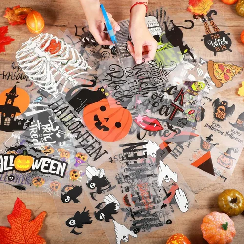 Miniatura 4 de 21 hojas de transferencia para planchar de Halloween para camisetas de Halloween, transferencia Dtf, parches listos para planchar, calcomanías