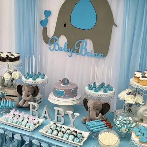Miniatura 5 de Paquete de 24 decoraciones para cupcakes de elefante Oh Baby con purpurina para decoración de cupcakes de elefante Oh Baby Baby para cumpleaños