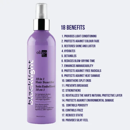 Miniatura 3 de Oligo Professionnel - Luz negra 18 en 1 - Embellecedor para el cabello - Anti encrespamiento - Acondicionador sin enjuague - Hidratación óptima