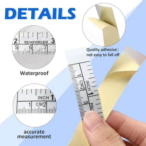 Miniatura 4 de 3 piezas de cinta métrica autoadhesiva para banco de trabajo, regla de banco de trabajo, cinta métrica de doble escala para trabajar la madera