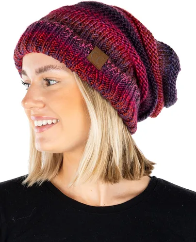 Miniatura 67 de Funky Junque Gorro de moda de punto trenzado de talla extragrande, grueso, abrigado, suave y holgado