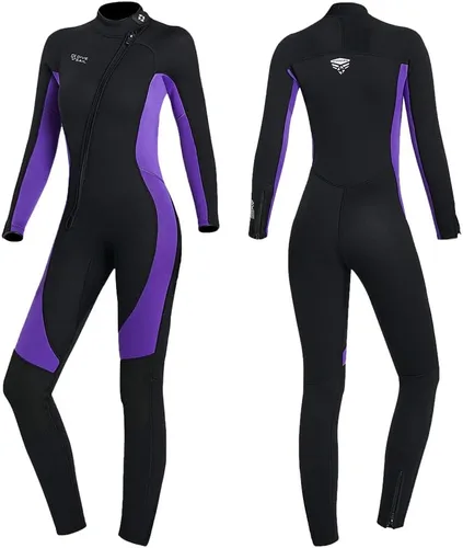 Miniatura 8 de Trajes húmedos para mujeres y hombres, traje de neopreno de cuerpo completo de 3MM, traje de buceo en agua fría, manga larga, cremallera frontal