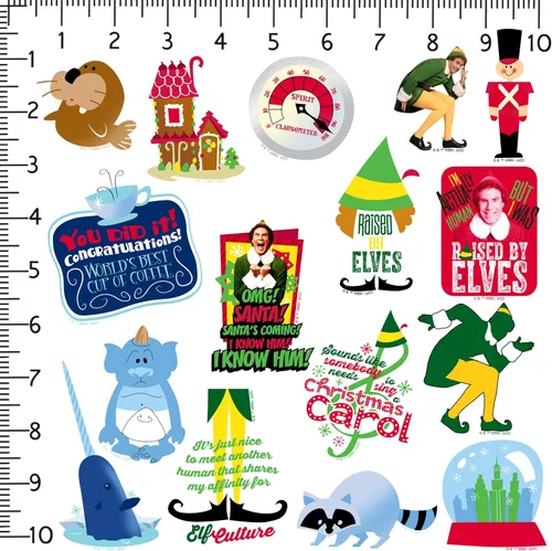 Miniatura 2 de Buddy the Elf - Paquete variado de 100 calcomanías de vinilo grandes de lujo, para laptop, botella de agua, álbumes de recortes, tableta