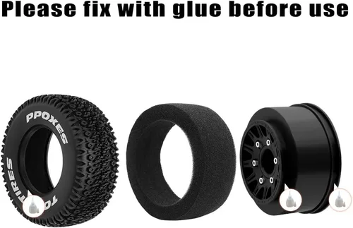 Miniatura 6 de GLOBACT Ruedas y neumáticos hexagonales RC de 0.472 in/0.551 in 1/10 RC para Arrma Senton Fury Slash Axial Losi Redcat Rc4wd Hex Reemplazo Negro