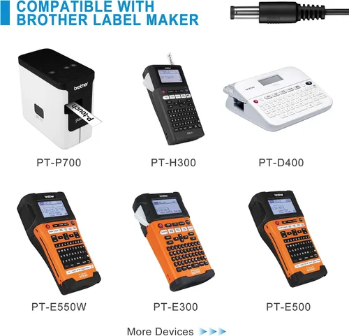 Miniatura 3 de Cargador de impresora de 12V 2A AD-E001 Adaptador de corriente CA compatible con P-Touch Edge Label Maker PT-D400 PT-D400AD PT-D450 PT-D600 PT-E300
