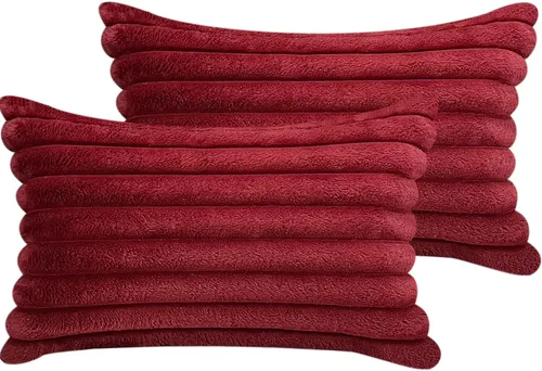 Miniatura 11 de Juego de 2 fundas de almohada de 18 x 18 pulgadas, fundas decorativas de piel sintética para cama, funda de almohada suave y esponjosa con respaldo