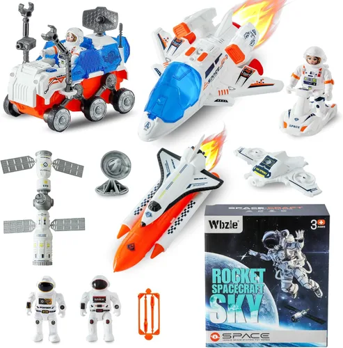 Miniatura 8 de Wbzle Juguetes de Cohete Espacial, Nave Espacial con Juguetes de Astronauta para Educación, Concentración, Diversión de Aprendizaje de Cohetes