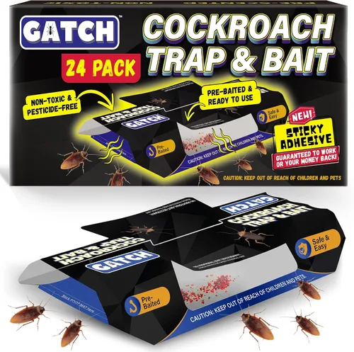 Miniatura 8 de GATCH Trampas para cucarachas para interiores (paquete de 12), trampas adhesivas para cucarachas, trampas de pegamento adhesivo para cucarachas