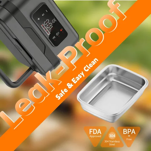 Miniatura 6 de Lonchera térmica – Fiambrera eléctrica para alimentos, calentador de alimentos portátil para el trabajo y los viajes, lonchera calentable caliente