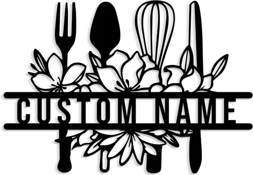 Miniatura 10 de Letrero de nombre de cocina personalizado, decoración de pared de metal, letrero de metal personalizado para cocina, decoración de pared de cocina