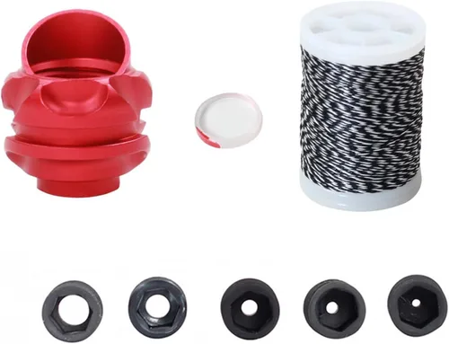 Miniatura 8 de Set de Mira Peep para Tiro con Arco 37/45 Grados 6X 8X con Clarificador y Lente de Núcleo Interno de 5 Tamaños, Accesorio de Cebo para Arco Rojo
