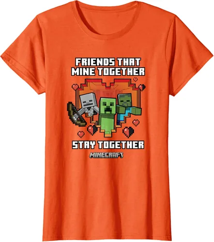 Miniatura 12 de Minecraft Camiseta de San Valentín Friends That Mine Together Mobs, Negro