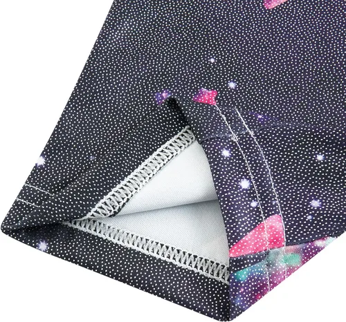 Miniatura 4 de Idgreatim Leotardo de gimnasia para niñas pequeñas con pantalones cortos gráficos 3D brillantes para danza, unitardos para niños de 2 a 10 años