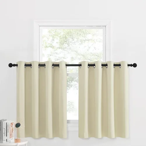 Miniatura 126 de NICETOWN Cortinas opacas de cocina para ventana sobre el fregadero, aislamiento térmico, decoración del hogar, pequeños niveles opacos con ojales