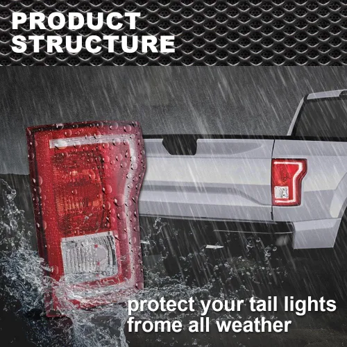 Miniatura 3 de CROSSDESIGN Luz trasera trasera sin bombillas lado derecho rojo compatible con Ford F150 SSV 2016 2017/Fit F150 (submodelo: Lariat, XL, XLT) 2015