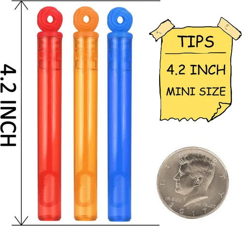 Miniatura 2 de Paquete de 32 piezas de varitas de burbujas mini de 8 colores, surtido de juguetes para regalos de fiesta para niños, celebración de Navidad, Acción