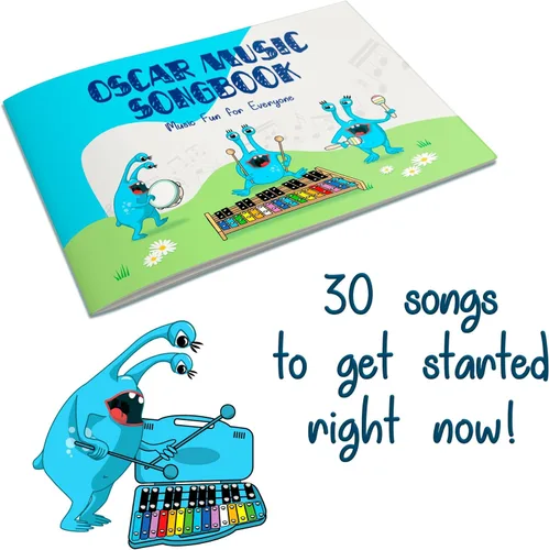 Miniatura 5 de MINIARTIS Glockenspiel Xilófono Xilófono de 25 notas con teclas metálicas coloridas para niños Instrumento musical de percusión Juguete Azul