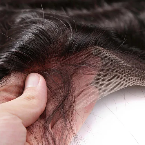 Miniatura 5 de 13x4 de oreja a oreja cierre frontal de encaje transparente HD cabello humano con nudos de cabello de bebé, 100% virgen Remy, cierre frontal