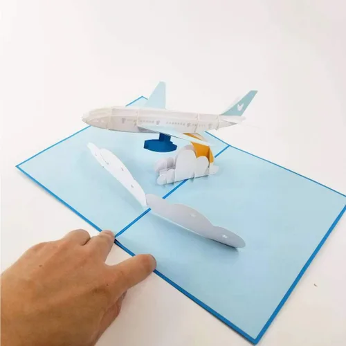 Miniatura 4 de Jet Airplane Pop Up Card - Tarjeta de cumpleaños, tarjeta de graduación, tarjeta de felicitación, tarjeta de jubilación, tarjeta de aniversario