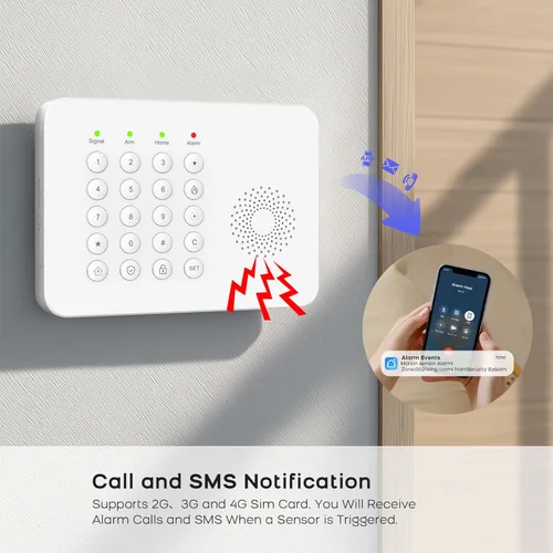 Miniatura 5 de PGST Sistema de seguridad para el hogar, sistema de alarma inalámbrico para el hogar con sensores de movimiento de puerta, teclado inteligente
