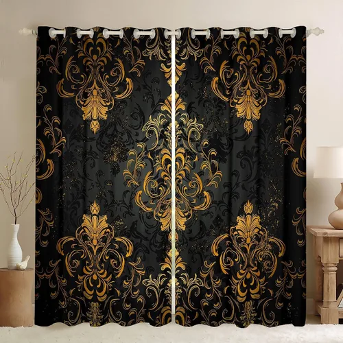 Miniatura 42 de Feelyou Cortinas opacas abstractas modernas de arte abstracto para dormitorio, sala de estar, niños, patrón rojo, gris, negro, patrón de Multi 05