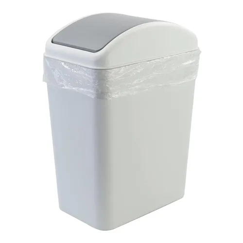 Miniatura 8 de Bringer - Cubo de basura de plástico con tapa, 4.5 galones, color azul Waste Can with Swing-Top Lid, Compact Trash Can Fit Under Tables &