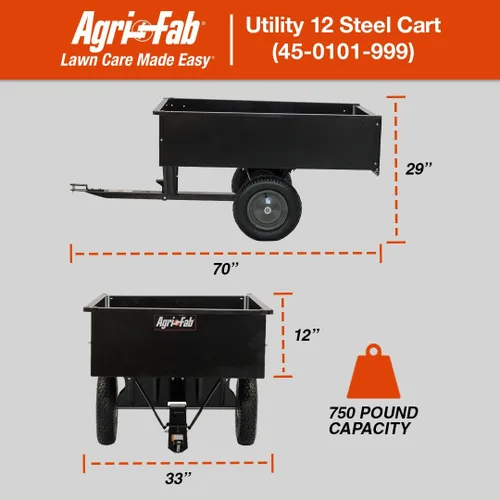 Miniatura 2 de Agri-Fab 45-0101 remolque para conectar al automóvil, máxima utilidad, 750 libras