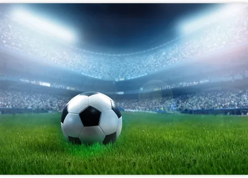 Miniatura 2 de wall26 - Primer plano de un balón de fútbol en un estadio lleno - Mural de pared removible Papel pintado autoadhesivo grande - 66x96 pulgadas Obra