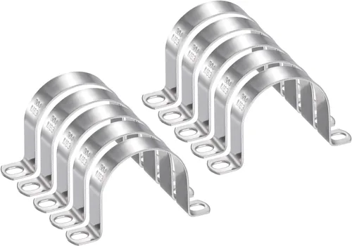 Miniatura 52 de HARFINGTON 10 abrazaderas de conducto de 5/16 pulgadas y 0.315 in, abrazadera de tubo M8 U, correa de tubo rígida de acero inoxidable, soporte