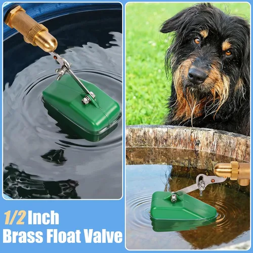 Miniatura 6 de Válvula de flotador de latón de 1/2 pulgada con brazo ajustable, válvula controladora de nivel de agua de 40 PSI, válvula de bola de flotador