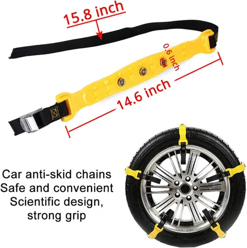 Miniatura 3 de Cadenas de nieve mejoradas para automóviles: 10 correas antideslizantes de emergencia para neumáticos, cadena de nieve para camiones, minivan