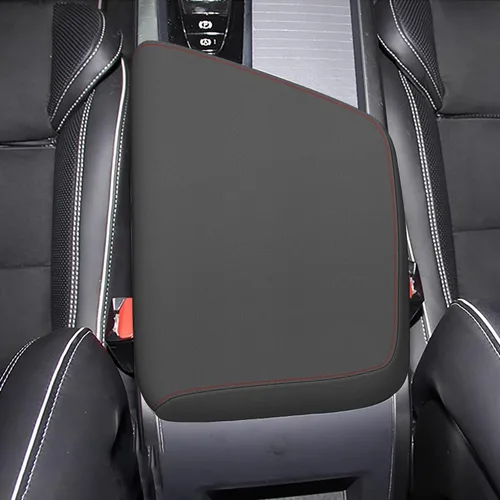 Miniatura 19 de AOMSAZTO Fundas para consola para 2008-2014 Toyota Highlander Fundas para reposabrazos para Toyota Highlander Negro con costuras negras