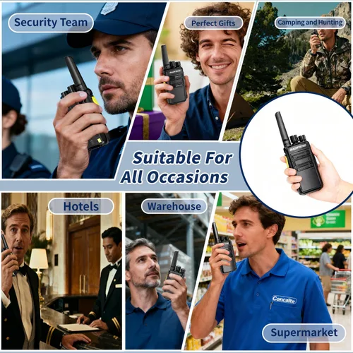 Miniatura 6 de BAOFENG BD-V12B - Paquete de 6 walkie talkies de largo alcance para adultos, radios recargables de dos vías Walkie Talkies con auricular, cargador