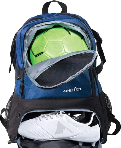 Miniatura 10 de Athletico National – Mochila de fútbol, baloncesto y fútbol americano, incluye soporte separado para balones y tacos