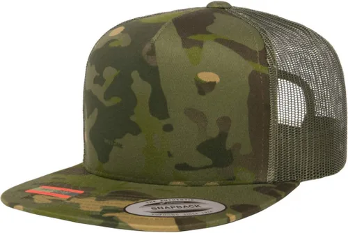 Miniatura 5 de Su logotipo bordado en Yupoong 6006 Flatbill Trucker Snapback Sombrero Logotipo personalizado