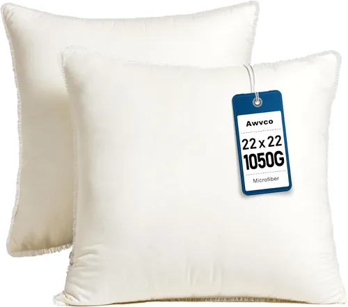 Miniatura 9 de Almohadas de 12 x 20 pulgadas, suaves y afelpadas, relleno de fibra virgen, almohadas decorativas para sofá, cama, lavables a máquina, color blanco