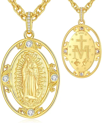Miniatura 27 de CELESTIA Medallas de plata de ley 925 San Miguel/San Cristóbal/San Benito/San Gabriel/Virgen María/Jesús/Caravaca/Metatrón/Sello de los Siete